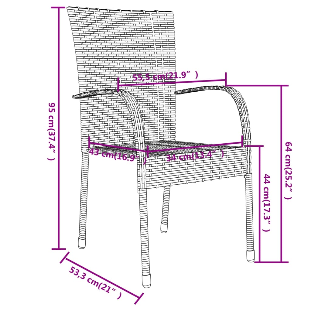 3 Piece Garden Dining Set Poly Rattan Grey - Newstart Furniture