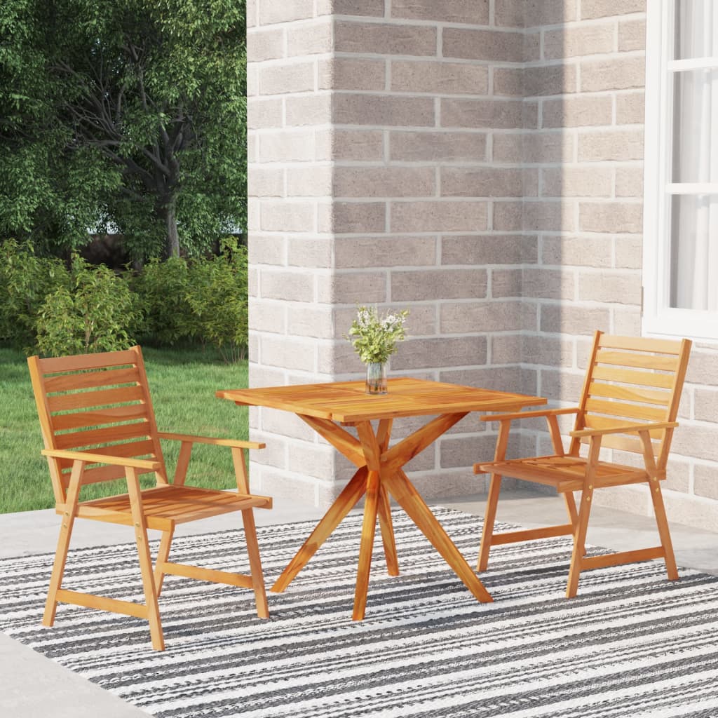 3 Piece Garden Dining Set Solid Wood Acacia - Newstart Furniture