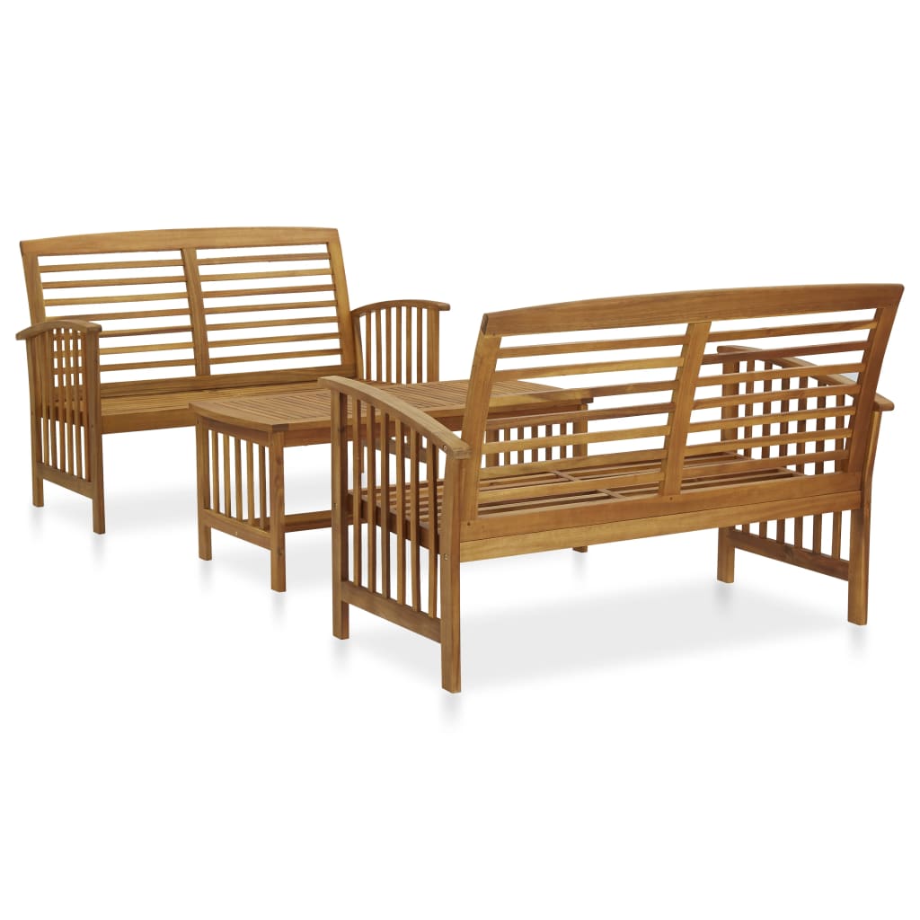 3 Piece Garden Lounge Set Solid Acacia Wood - Newstart Furniture