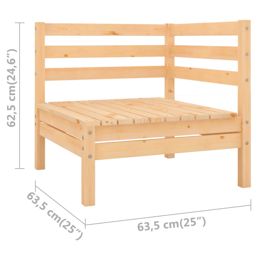 3 Piece Garden Lounge Set Solid Pinewood - Newstart Furniture