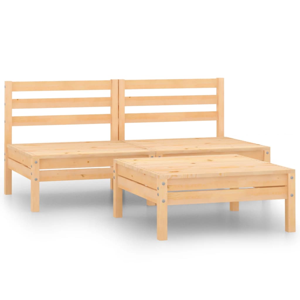 3 Piece Garden Lounge Set Solid Pinewood - Newstart Furniture