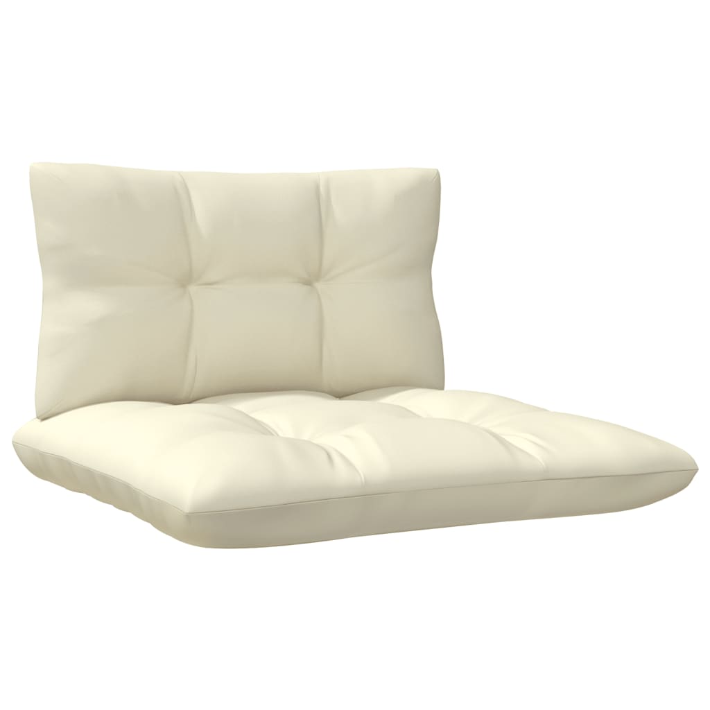 3 Piece Garden Lounge Set with Cream Cushions Solid Pinewood - Newstart Furniture