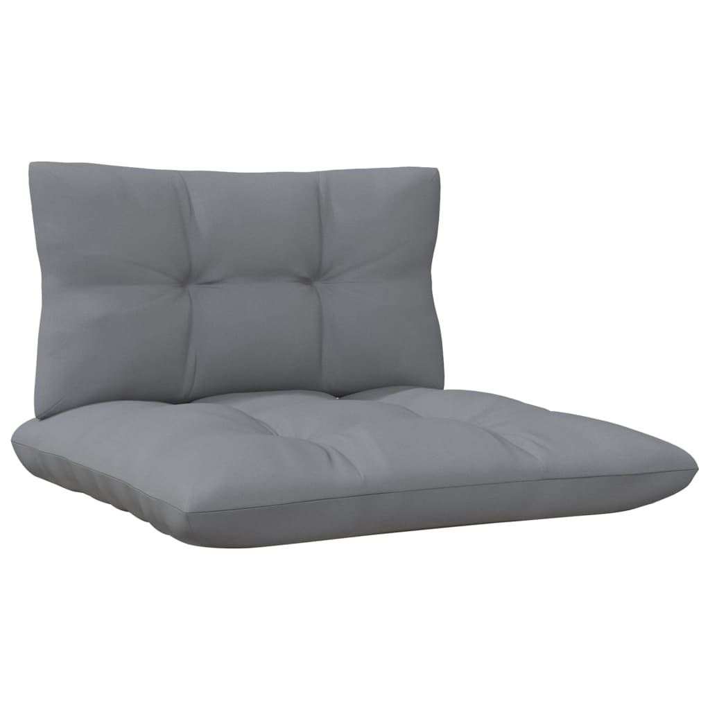 3 Piece Garden Lounge Set with Cushions Grey Solid Pinewood - Newstart Furniture