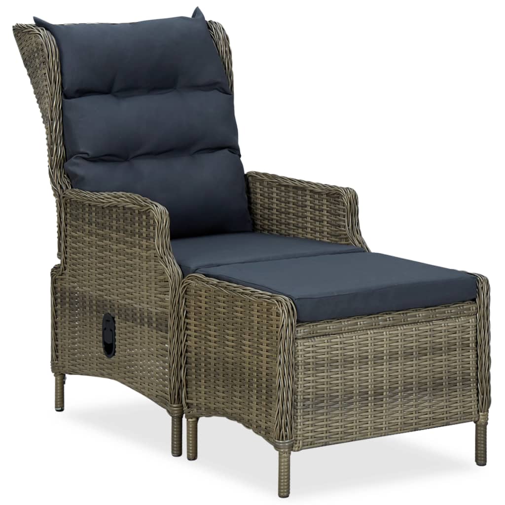 3 Piece Garden Lounge Set with Cushions Poly Rattan Brown - Newstart Furniture