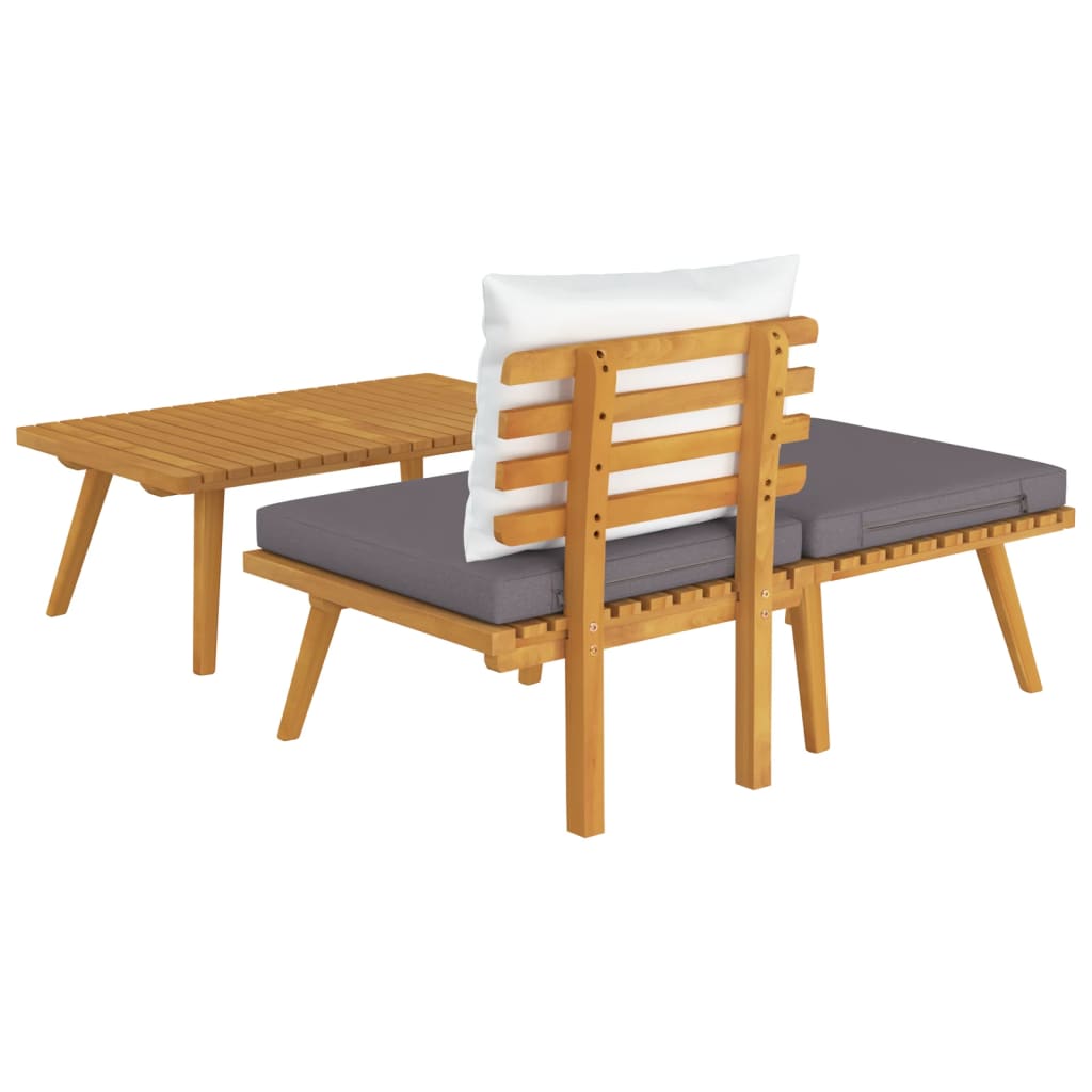 3 Piece Garden Lounge Set with Cushions Solid Acacia Wood - Newstart Furniture