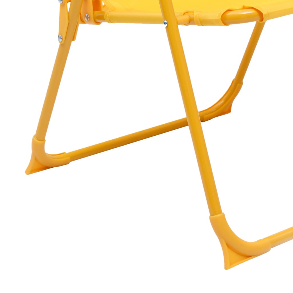 3 Piece Kids' Garden Bistro Set with Parasol Yellow - Newstart Furniture