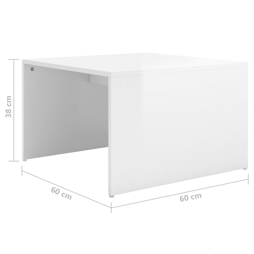 3 Piece Nesting Coffee Table Set High Gloss White 60x60x38 cm - Newstart Furniture