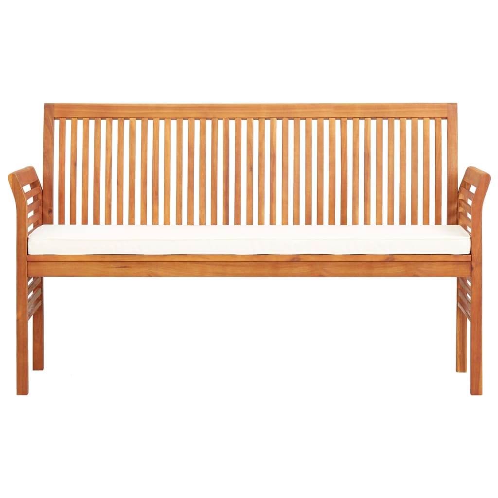 3-Seater Garden Bench with Cushion 150 cm Solid Acacia Wood - Newstart Furniture
