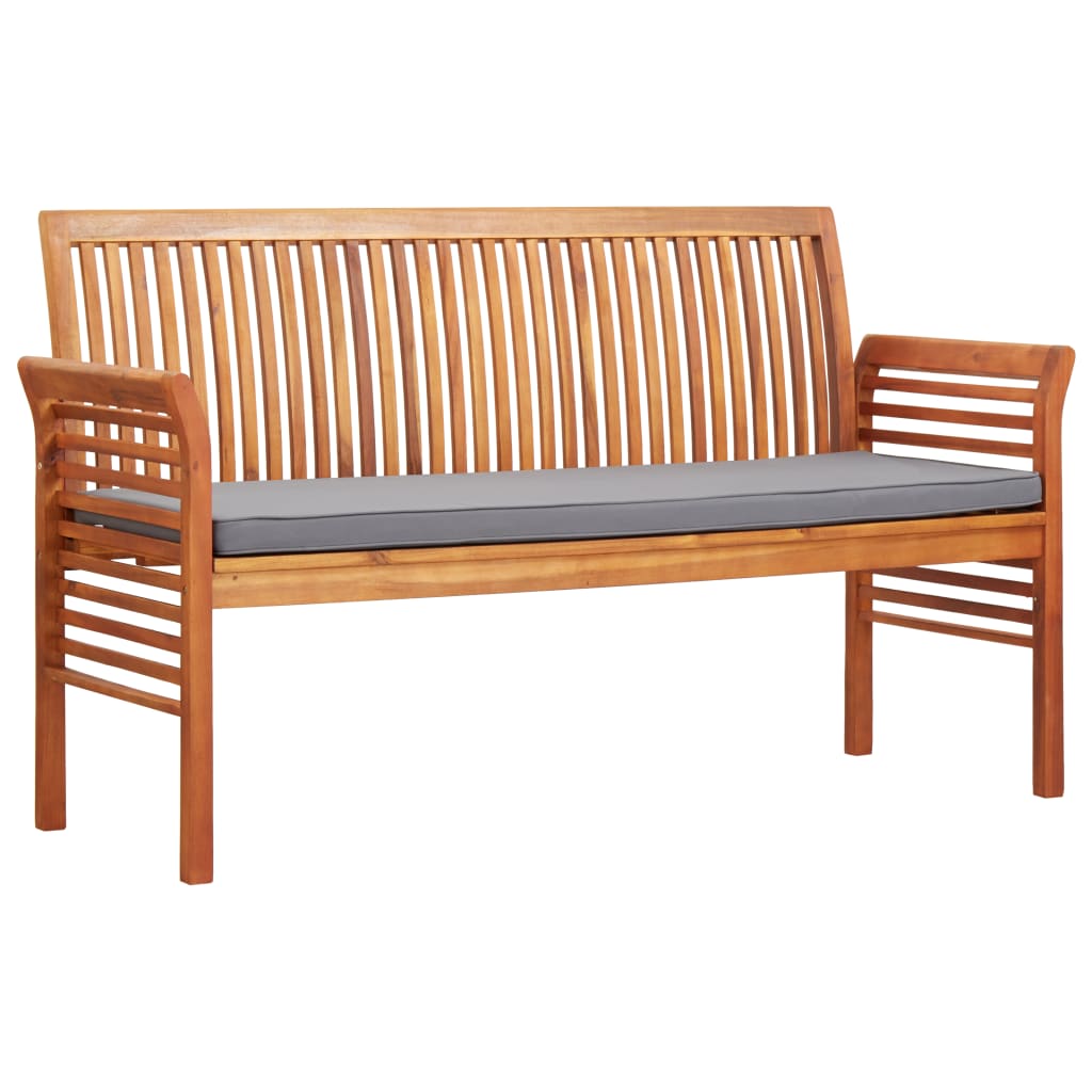 3-Seater Garden Bench with Cushion 150 cm Solid Acacia Wood - Newstart Furniture