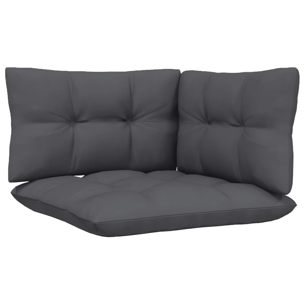 3-Seater Garden Sofa with Anthracite Cushions Solid Pinewood - Newstart Furniture