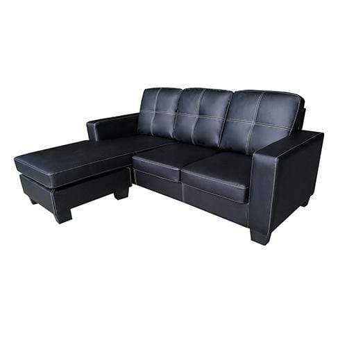 3 Seater sofa Black Color Lounge Set for Living Room Couch with Chaise - Newstart Furniture