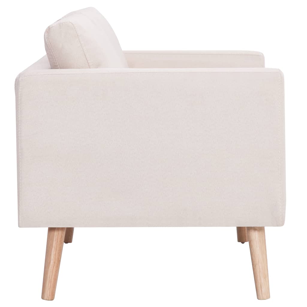 3-Seater Sofa Fabric Cream - Newstart Furniture