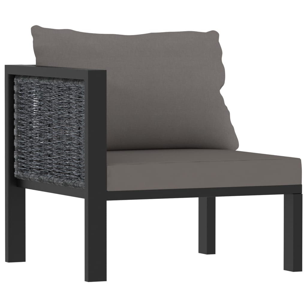 3-Seater Sofa with Cushions Anthracite Poly Rattan - Newstart Furniture