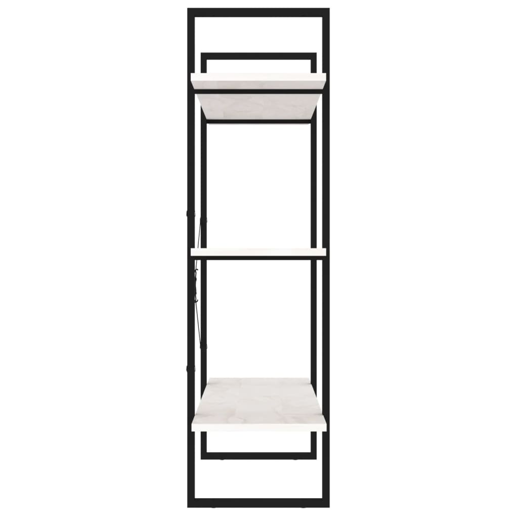 3-Tier Book Cabinet White 100x30x105 cm Solid Pine Wood - Newstart Furniture