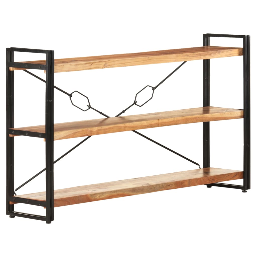 3-Tier Bookcase 140x30x80 cm Solid Acacia Wood - Newstart Furniture