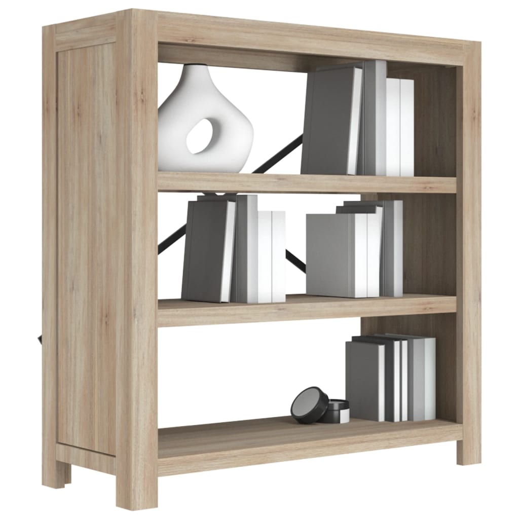3-Tier Bookcase 80x30x80 cm Solid Wood Acacia - Newstart Furniture