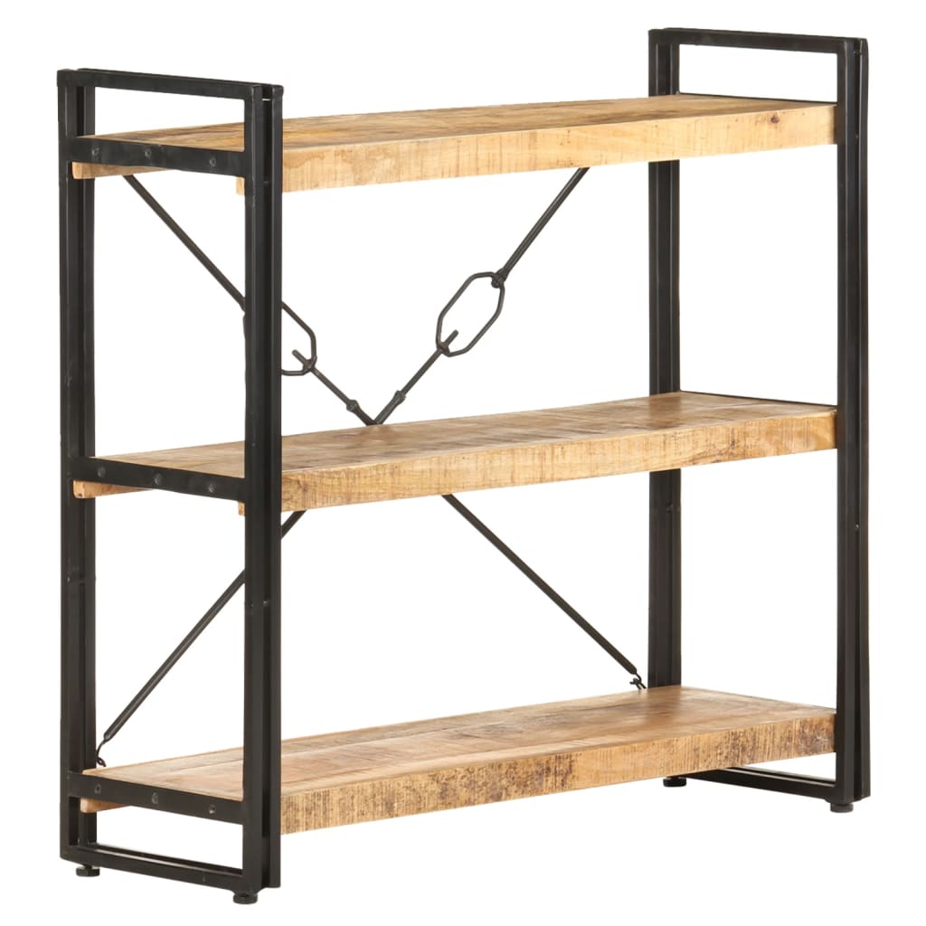 3-Tier Bookcase 90x30x80 cm Solid Mango Wood - Newstart Furniture