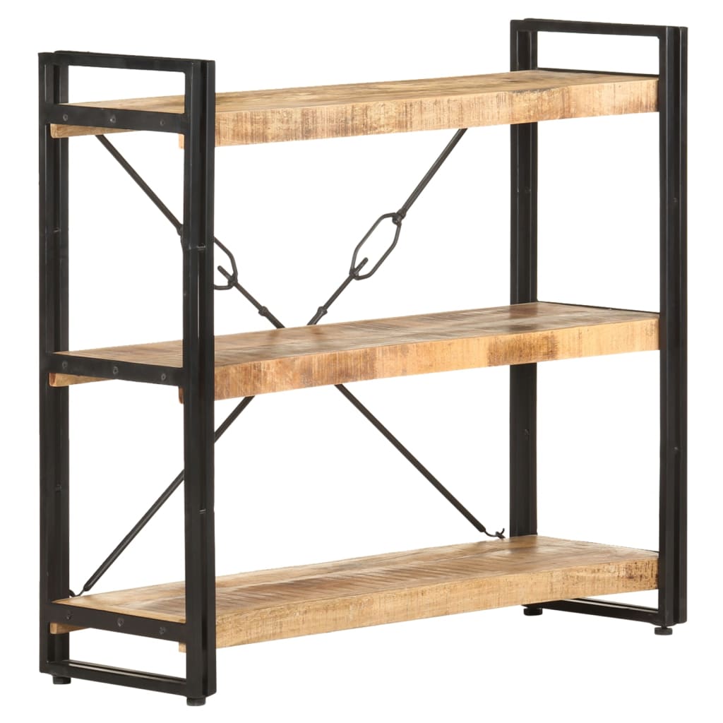 3-Tier Bookcase 90x30x80 cm Solid Mango Wood - Newstart Furniture