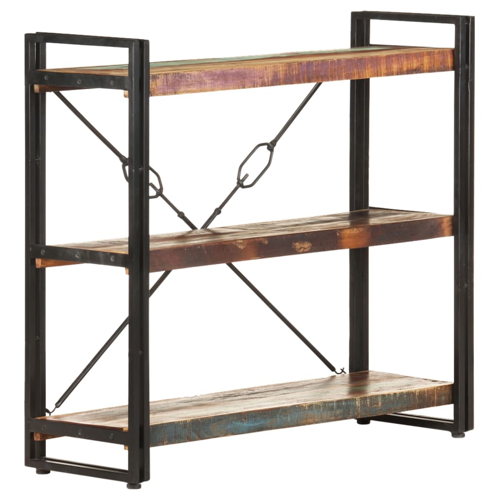 3-Tier Bookcase 90x30x80 cm Solid Reclaimed Wood - Newstart Furniture