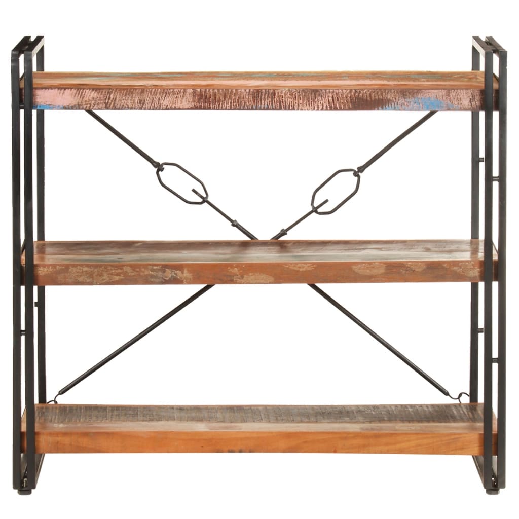 3-Tier Bookcase 90x30x80 cm Solid Reclaimed Wood - Newstart Furniture