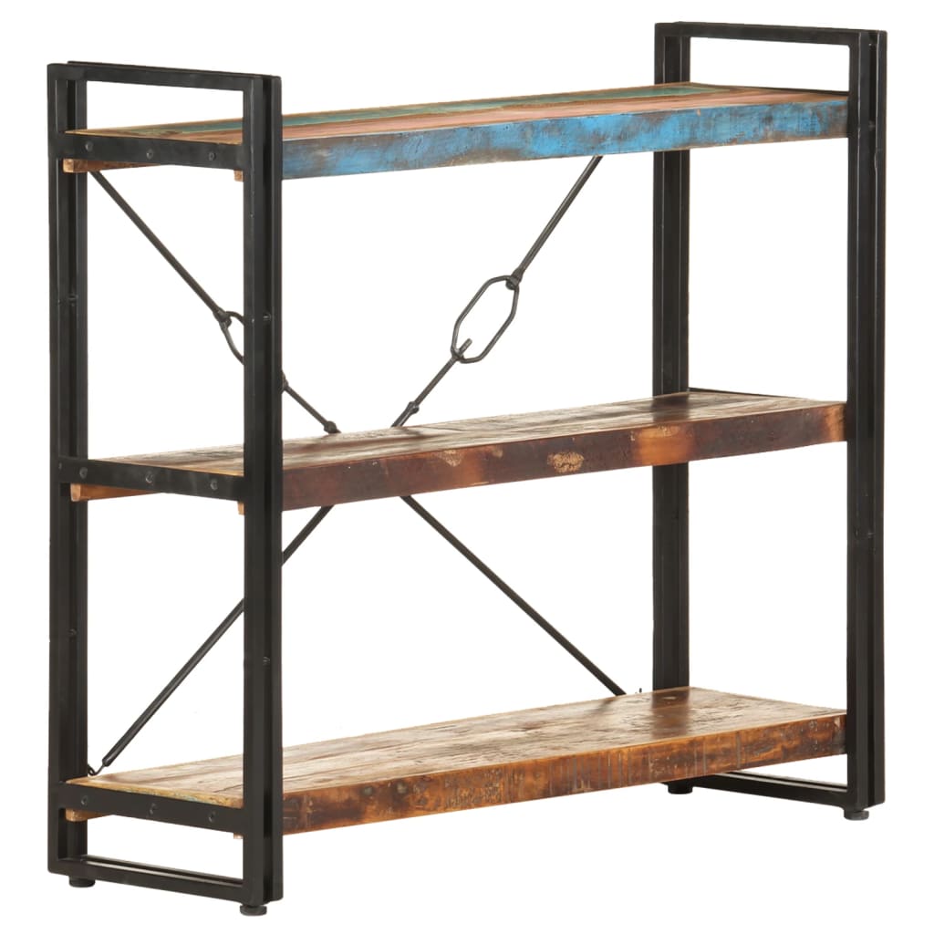 3-Tier Bookcase 90x30x80 cm Solid Reclaimed Wood - Newstart Furniture