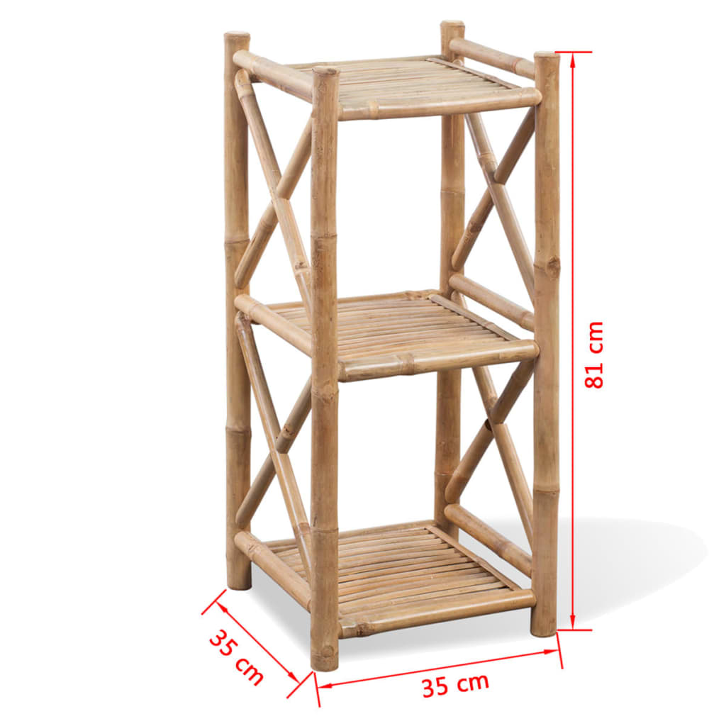 3-Tier Square Bamboo Shelf - Newstart Furniture