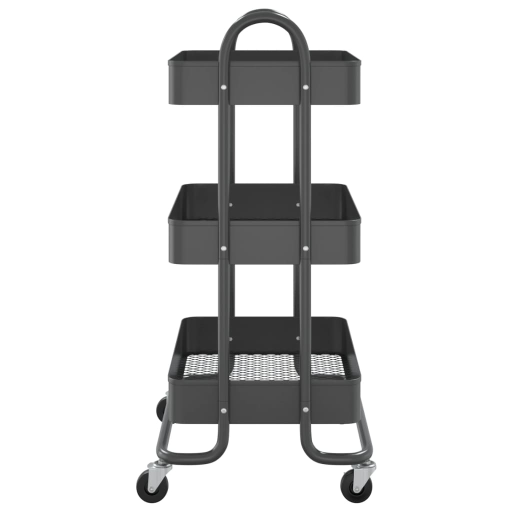 3-Tier Trolley Anthracite 43x34x79 cm Steel - Newstart Furniture