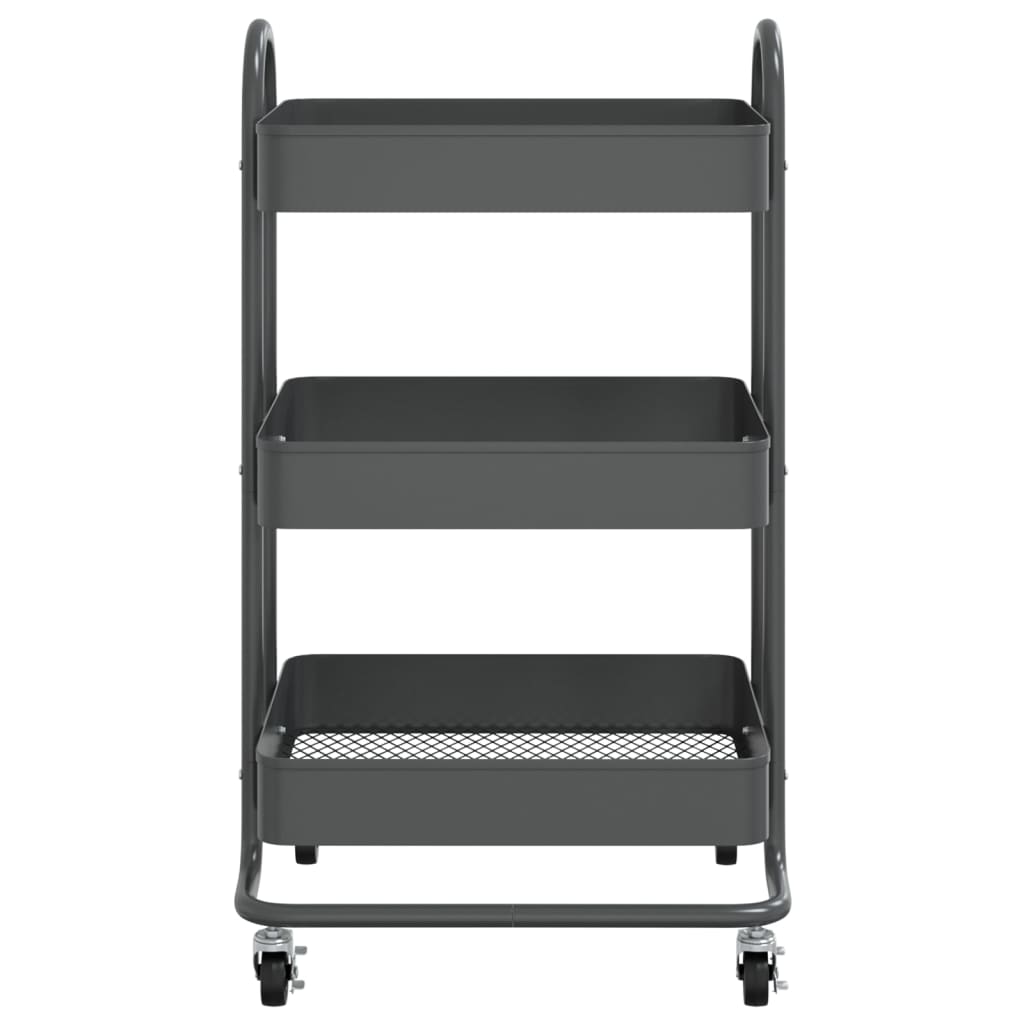 3-Tier Trolley Anthracite 43x34x79 cm Steel - Newstart Furniture