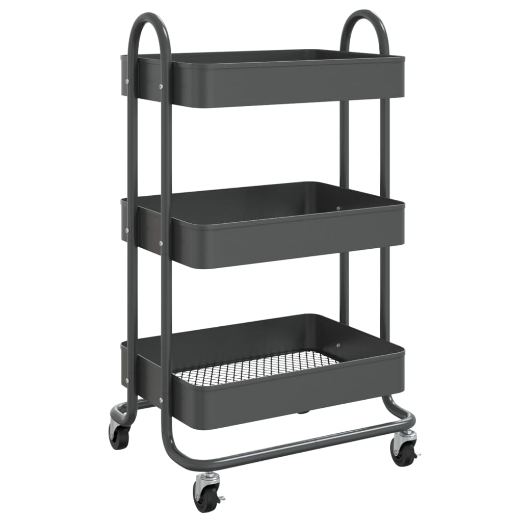 3-Tier Trolley Anthracite 43x34x79 cm Steel - Newstart Furniture