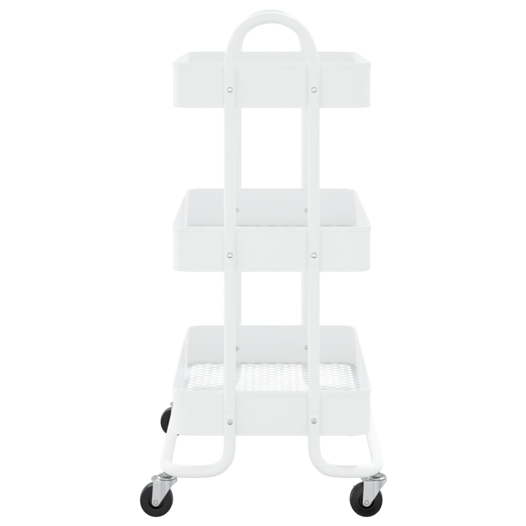 3-Tier Trolley White 43x34x79 cm Steel - Newstart Furniture