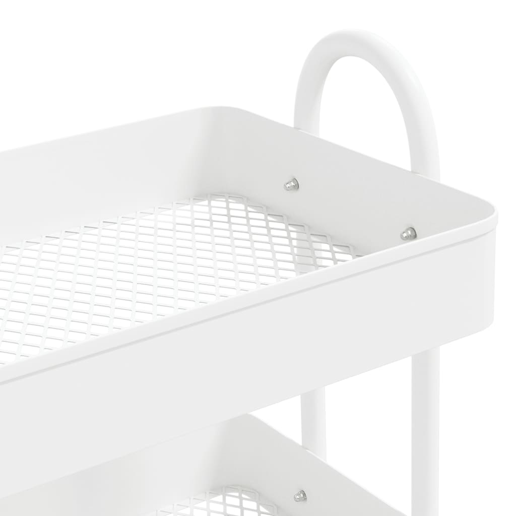 3-Tier Trolley White 43x34x79 cm Steel - Newstart Furniture