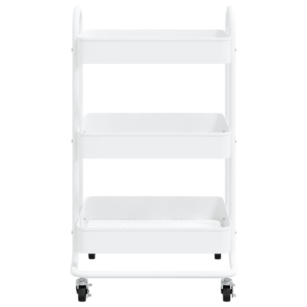 3-Tier Trolley White 43x34x79 cm Steel - Newstart Furniture