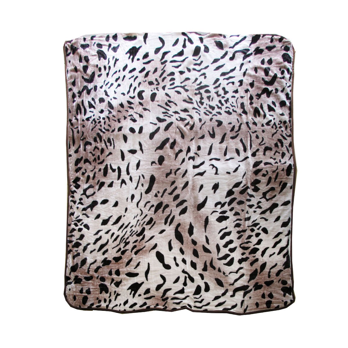 375gsm 1 Ply Animal Print Faux Mink Blanket Queen 200x240 cm Jaguar - Newstart Furniture