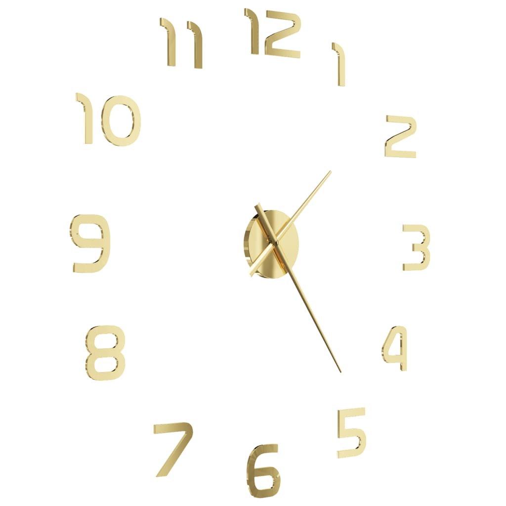 3D Wall Clock Modern Design 100 cm XXL Gold - Newstart Furniture