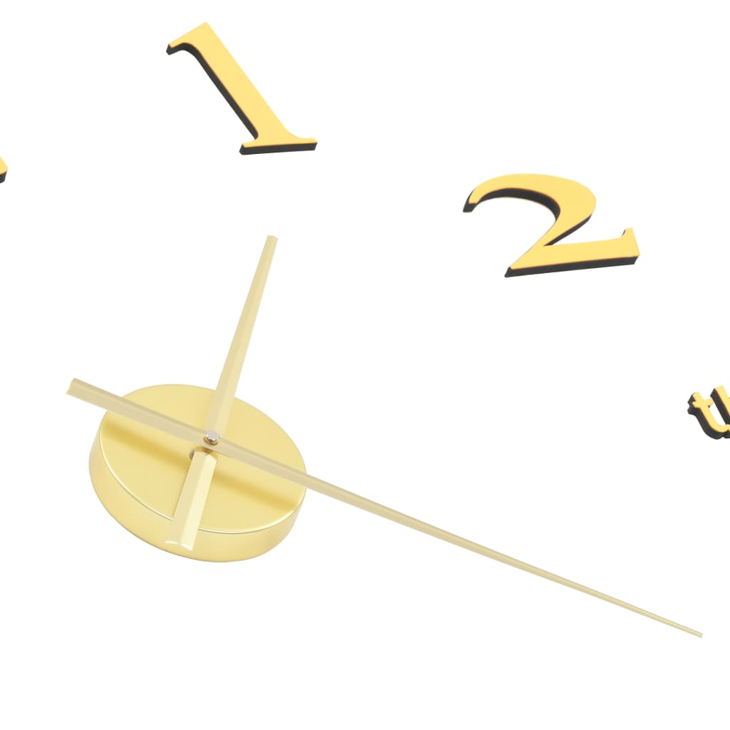 3D Wall Clock Modern Design 100 cm XXL Gold - Newstart Furniture