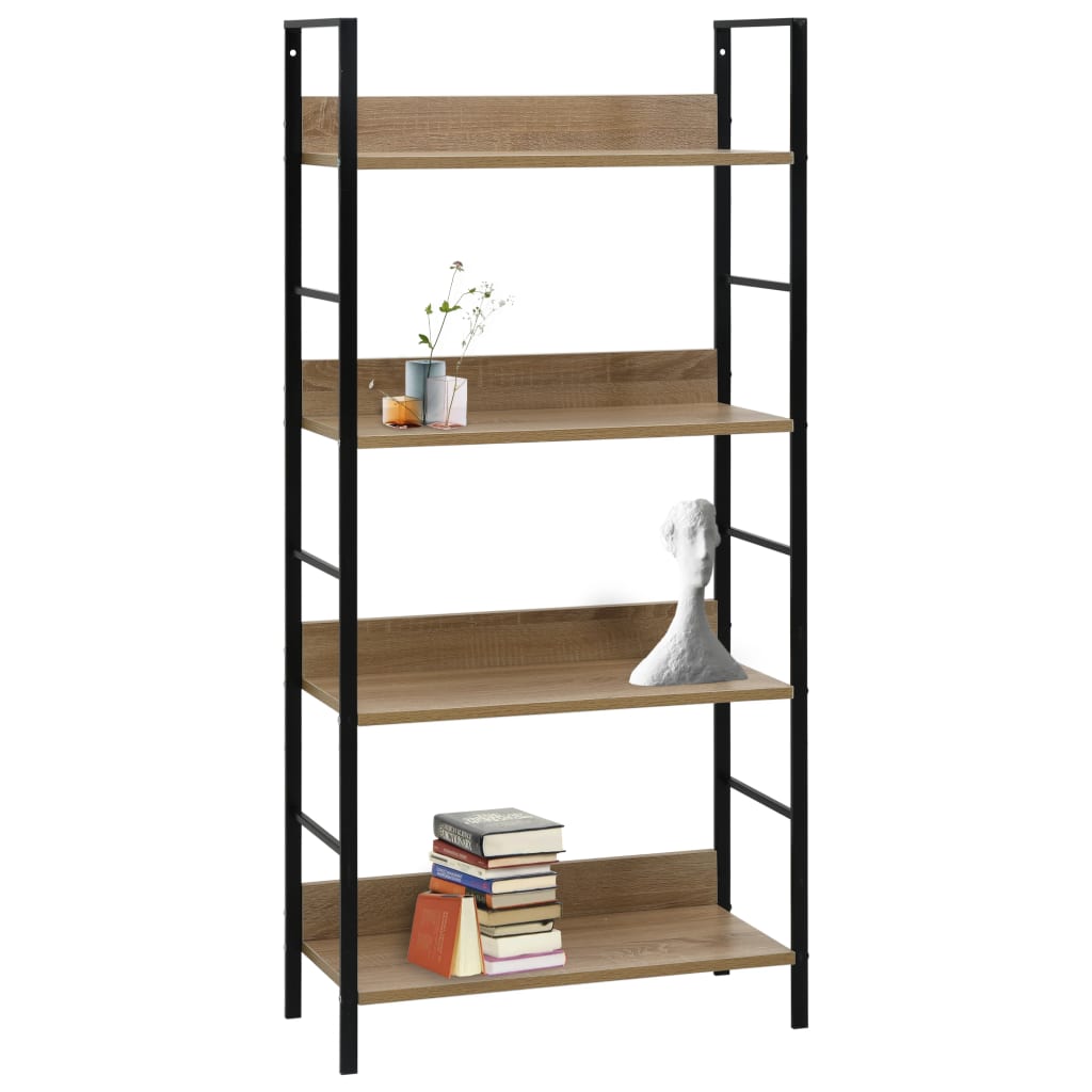 4-Layer Book Shelf Oak 60x27.6x124.5 cm Engineered Wood - Newstart Furniture