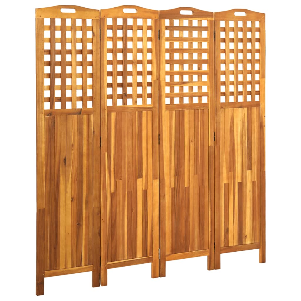 4-Panel Room Divider 161x2x170 cm Solid Acacia Wood - Newstart Furniture