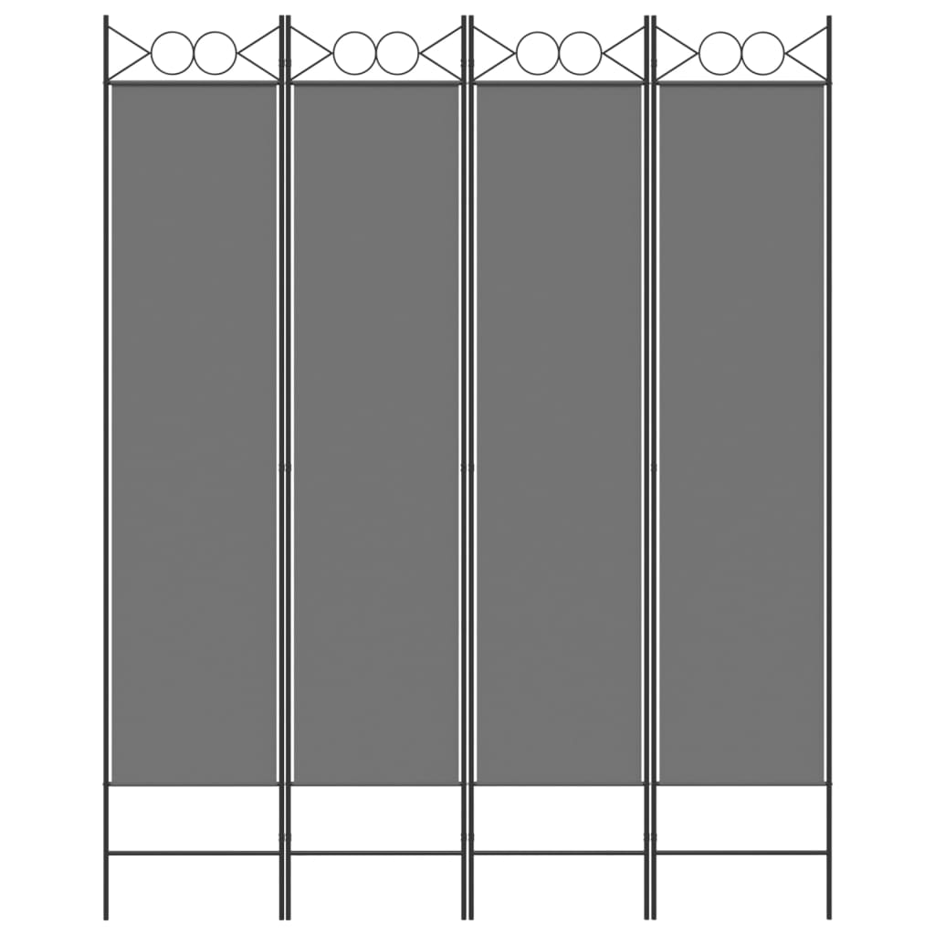 4-Panel Room Divider Anthracite 160x200 cm Fabric - Newstart Furniture