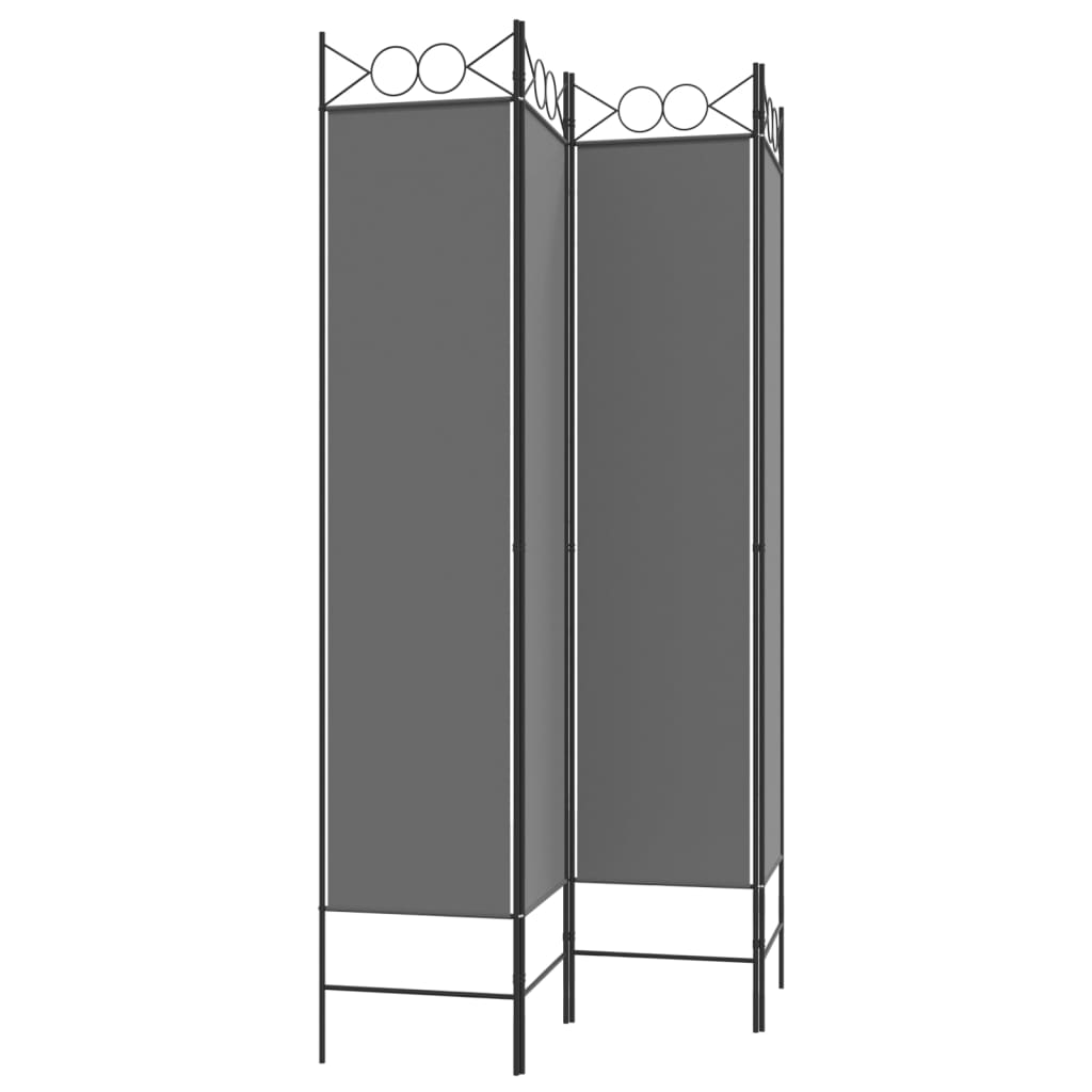 4-Panel Room Divider Anthracite 160x200 cm Fabric - Newstart Furniture