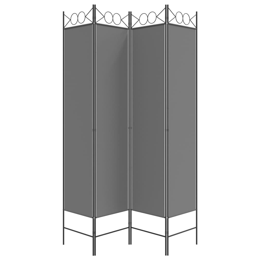 4-Panel Room Divider Anthracite 160x200 cm Fabric - Newstart Furniture