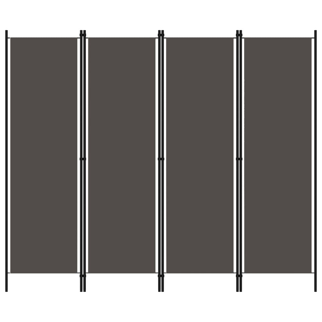 4-Panel Room Divider Anthracite 200x180 cm - Newstart Furniture