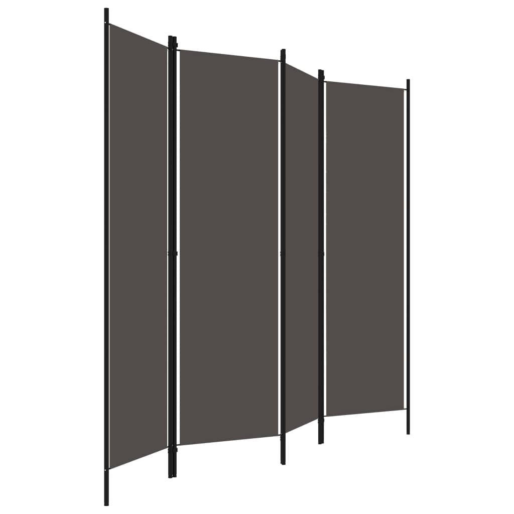 4-Panel Room Divider Anthracite 200x180 cm - Newstart Furniture