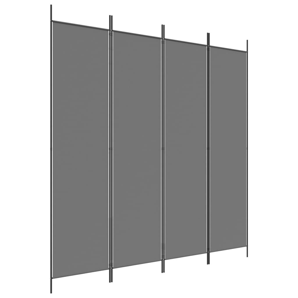 4-Panel Room Divider Anthracite 200x200 cm Fabric - Newstart Furniture