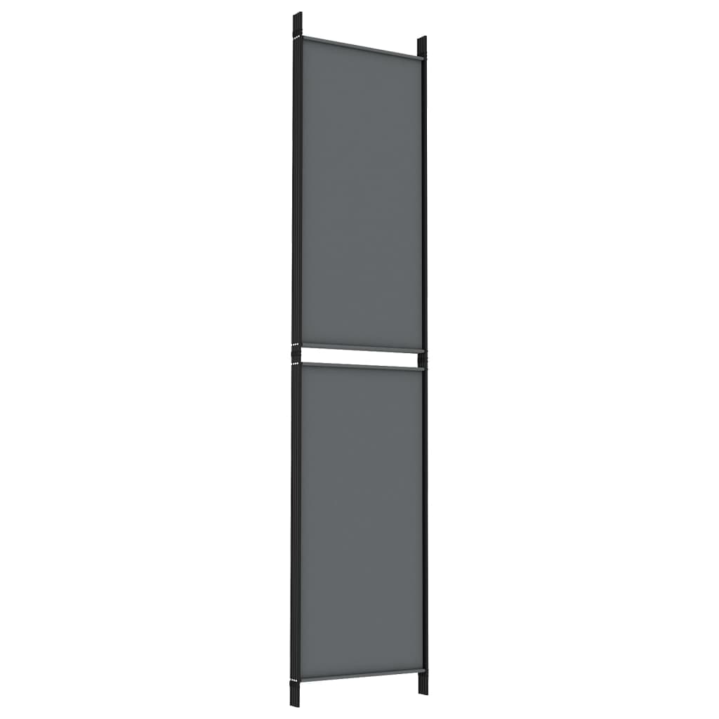 4-Panel Room Divider Anthracite 200x220 cm Fabric - Newstart Furniture