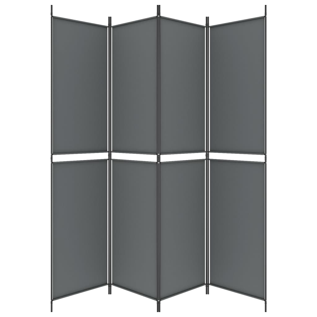 4-Panel Room Divider Anthracite 200x220 cm Fabric - Newstart Furniture