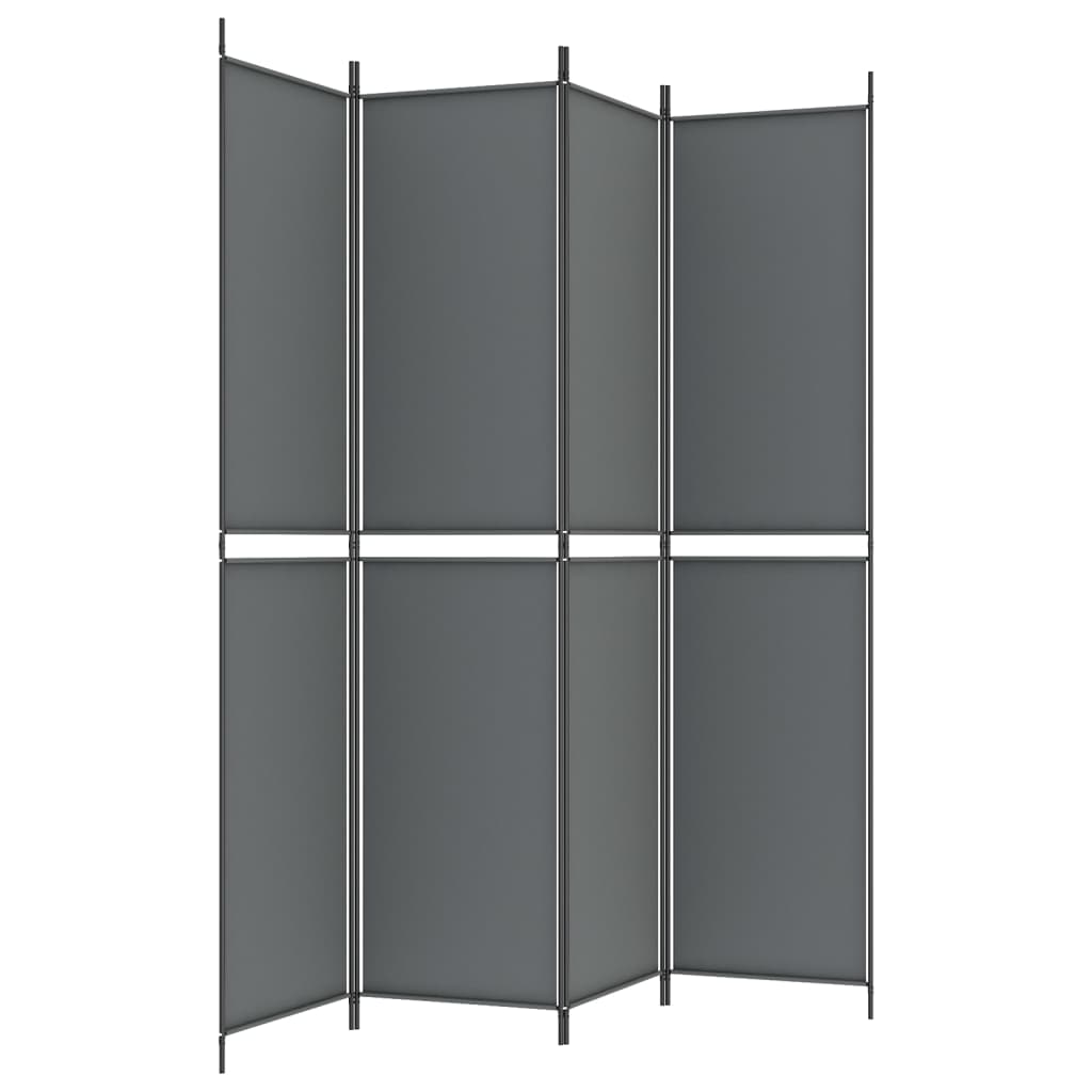 4-Panel Room Divider Anthracite 200x220 cm Fabric - Newstart Furniture