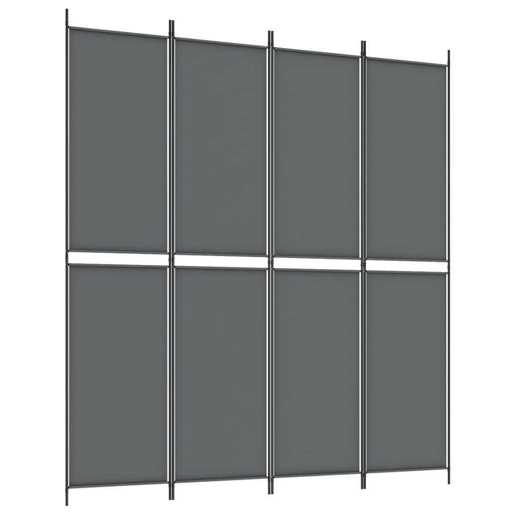 4-Panel Room Divider Anthracite 200x220 cm Fabric - Newstart Furniture