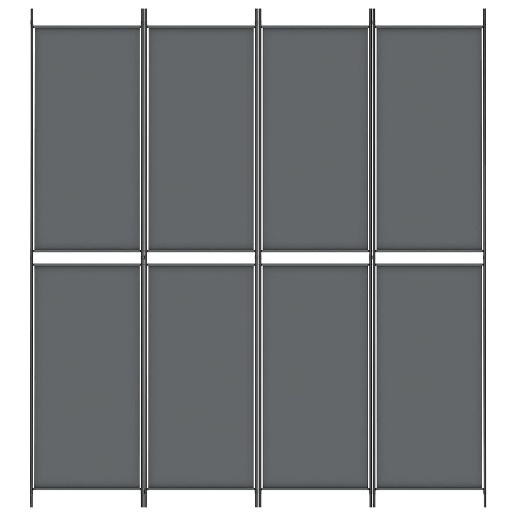 4-Panel Room Divider Anthracite 200x220 cm Fabric - Newstart Furniture