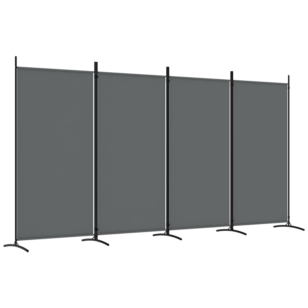 4-Panel Room Divider Anthracite 346x180 cm Fabric - Newstart Furniture