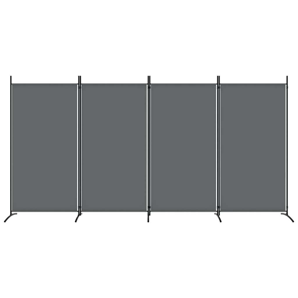 4-Panel Room Divider Anthracite 346x180 cm Fabric - Newstart Furniture